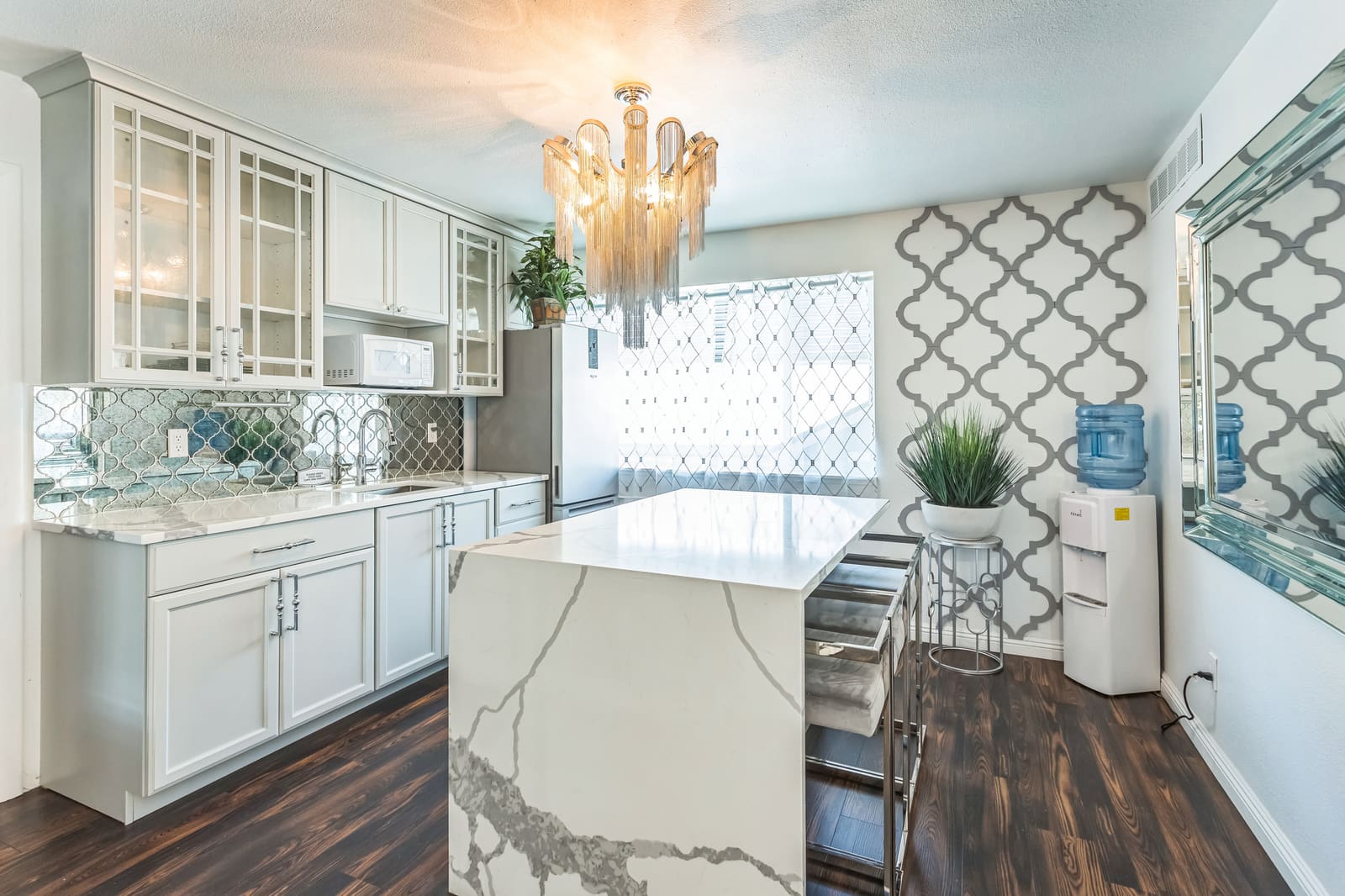 200 N 23rd St, kitchen with marble island